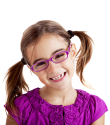 Smiling little girl with glasses